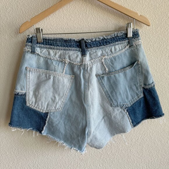 Wild Fable Patchwork Button Fly Blue Jean Shorts Denim - Picture 4 of 8